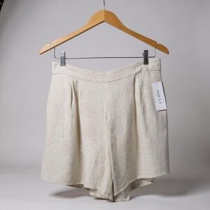 Gilli Cream High Waist Pleated Shorts